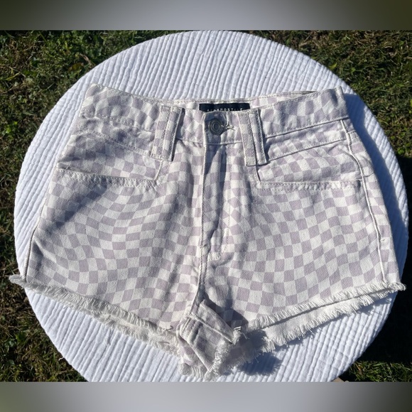 Aero Purple and White Checkered Hi-Rise Denim Size 000R - Picture 3 of 6